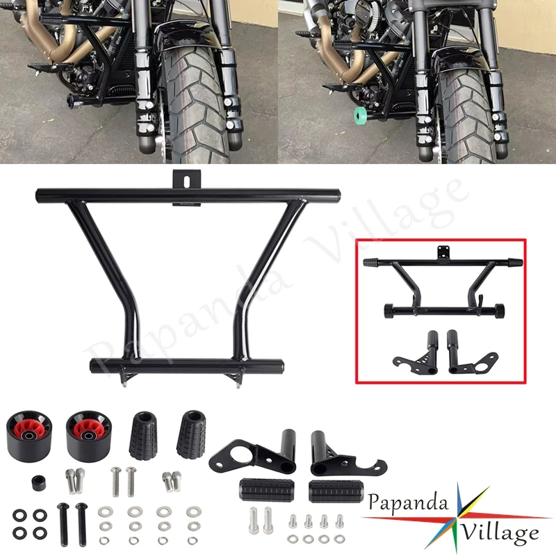 

Motorcycle Engine Guard Crash Bar Frame Slider Protection For Harley Softail Fat Boy FXFB Sport Glide FLSB Heritage Classic 18+