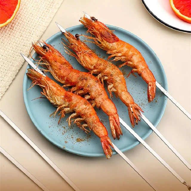 10Db Rozsdamentes Acél Grillnyugati Nyárs Újrafelhasználható Bbq Kebab Vasbot Kültéri Kemping Piknik Szerszámok Főzési Szerszámokhoz - Image 3