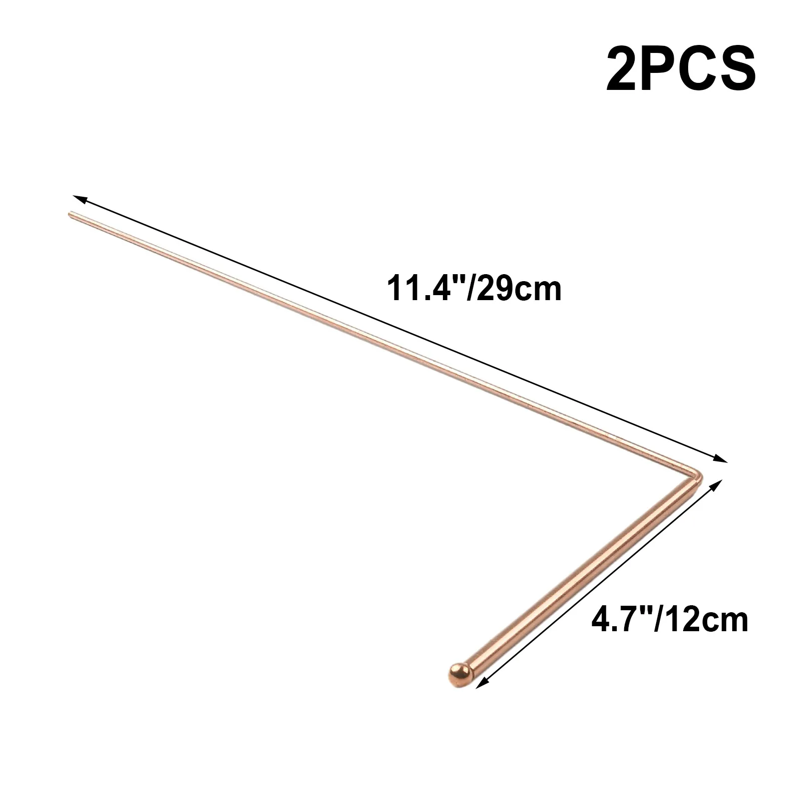 

2pcs 99.9% Copper Detector Metal Dowsing Rod For Water Treasure Finding Tools Divining Copper Probing Rod Tool Metal Detector