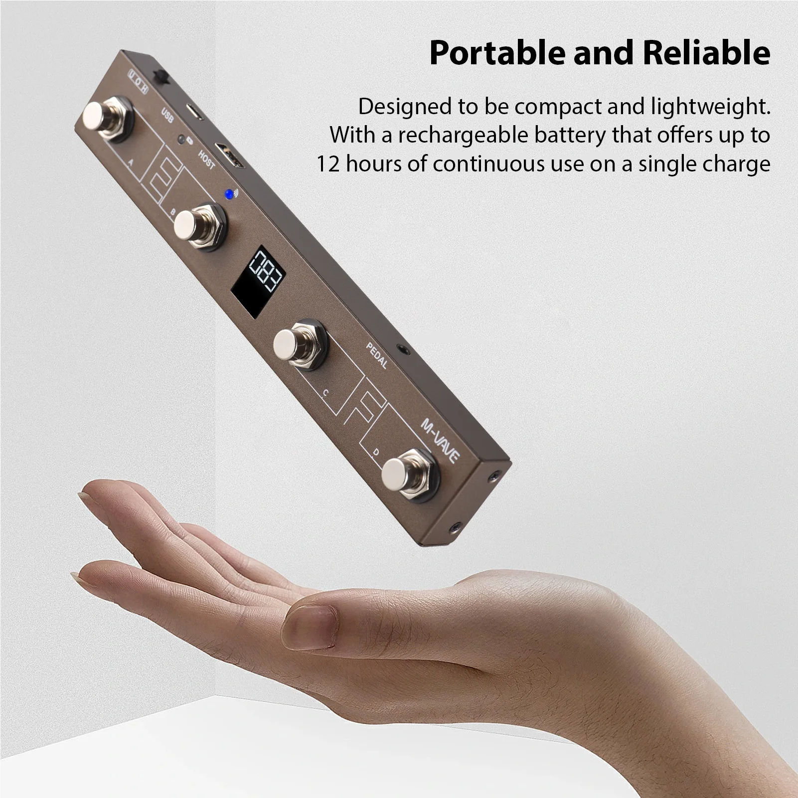 Wireless MIDI Controller BT MIDI Pedal Controller Intelligent APP Controls Digital Display Screen Rechargeable 12H Ultra
