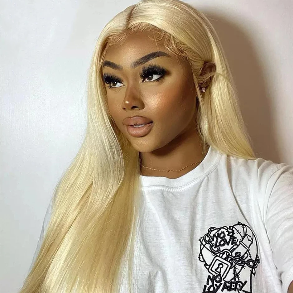 

Бразильские прямые парики 613 на сетке, плотность 180%, прямые волосы 13 х4, Медово-Светлые на сетке, парики из человеческих волос для женщин