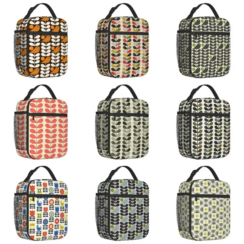 

Индивидуальная многостволовая сумка для ланча с птицами, черная, белая, оранжевая сумка для мужчин и женщин, термоохлаждающий изолированный Ланч-бокс для детей, школы