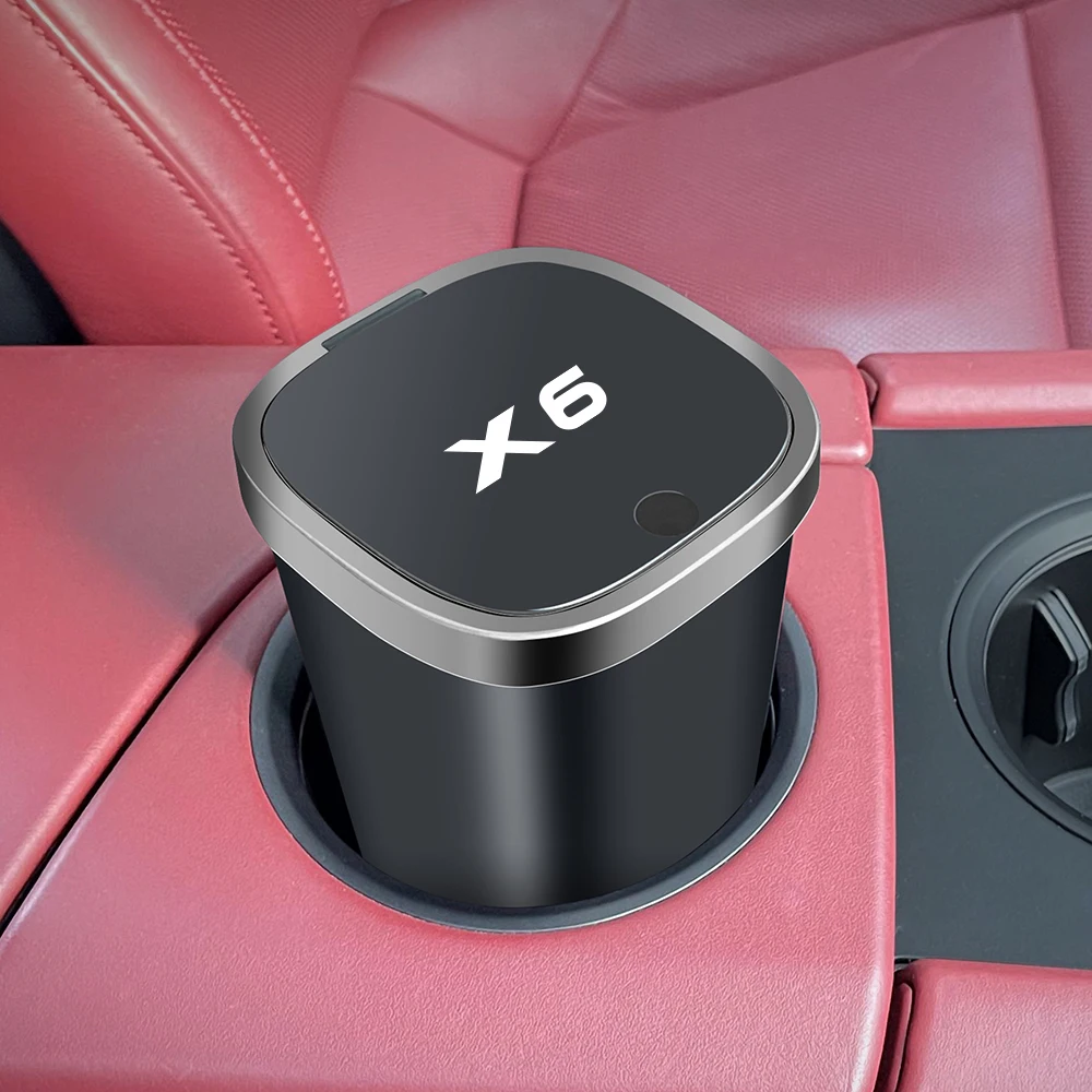 For BMW X5 X6 G05 G06 F15 F16 E70 E71 E53 E72 Car Trash Can Vehicle Garbage Dust Case Pressing Trash Bin Car Accessories
