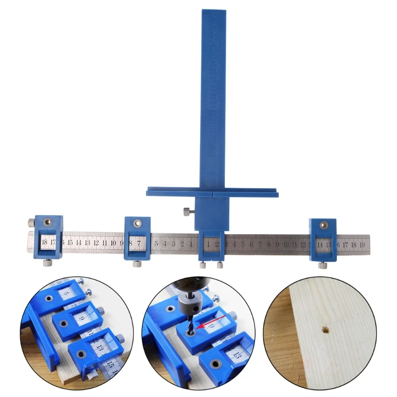 

Punch Locator Drill Guide Woodworking Drilling Dowelling Hole Saw Adjustable New DropShipping