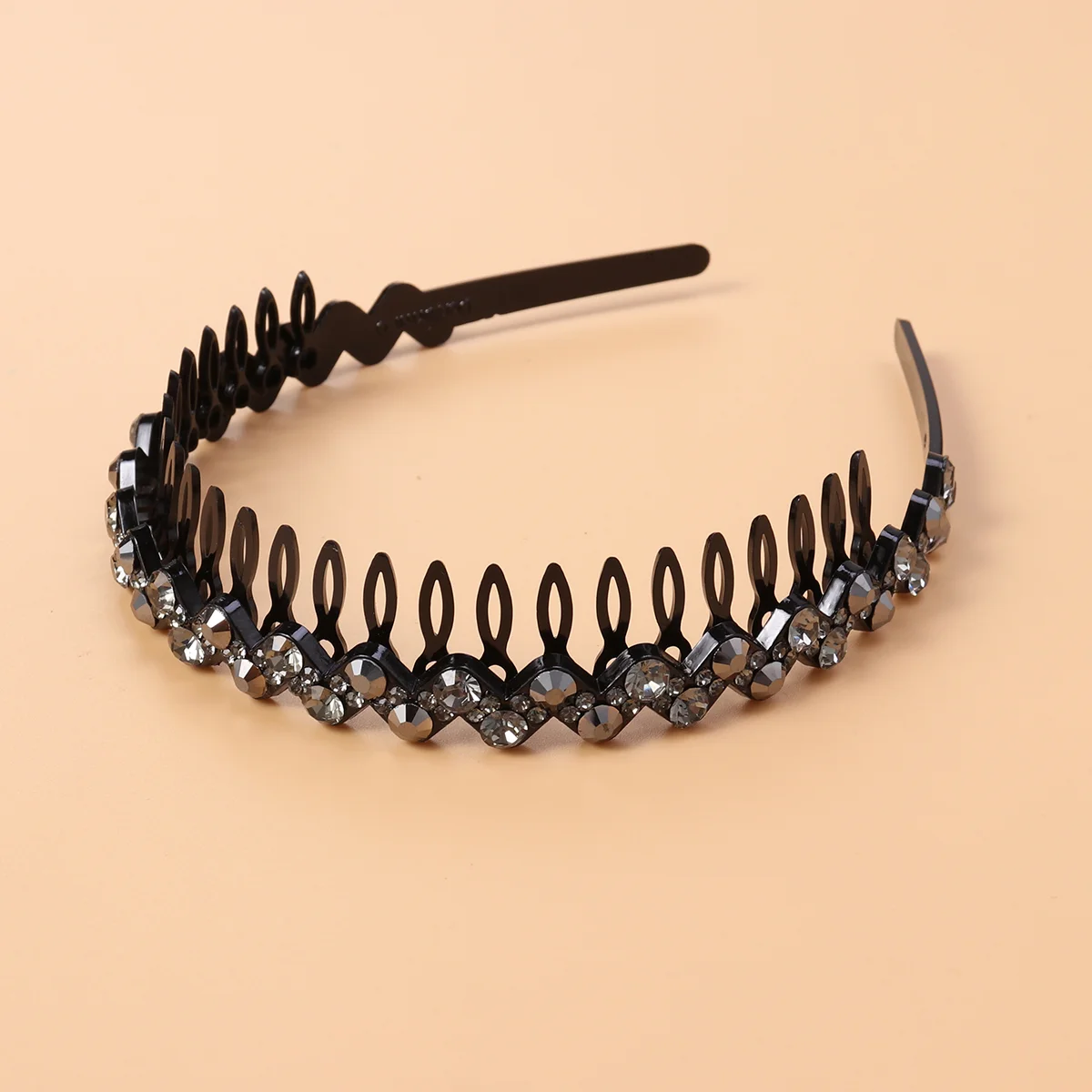 

Rhinestone Hair Hoop Crystal Teeth Hairband Ribbons Girl Hairhoop Comb Toothed Headband European American