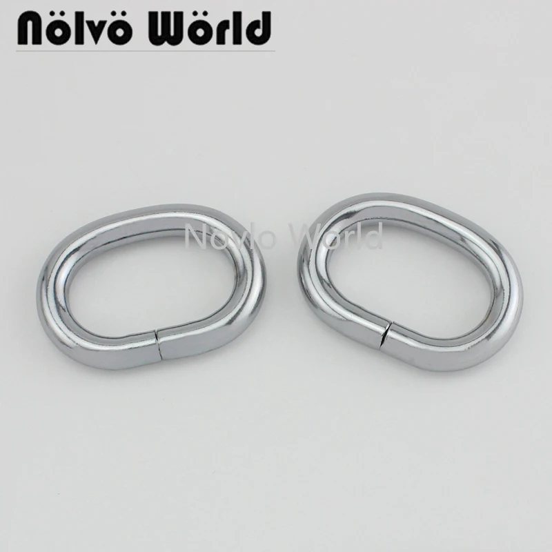20pcs 6 colors 7 SIZE 15-18-19-25-32-38mm chrome metal oval ring for handbag opened jump ring buckles