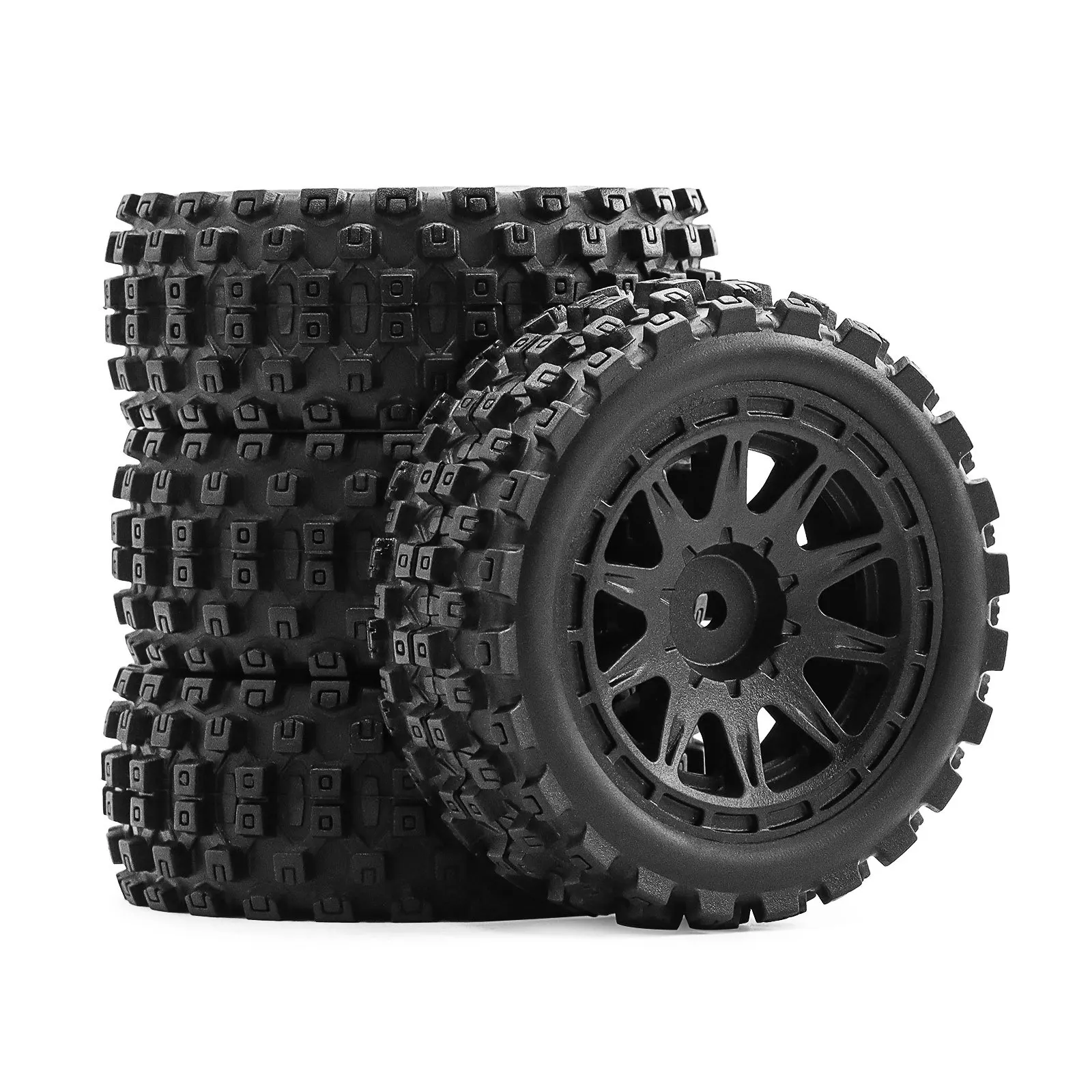 Détail des crampons des pneus RC pour TYPHON GROM 1/18, vue rapprochée