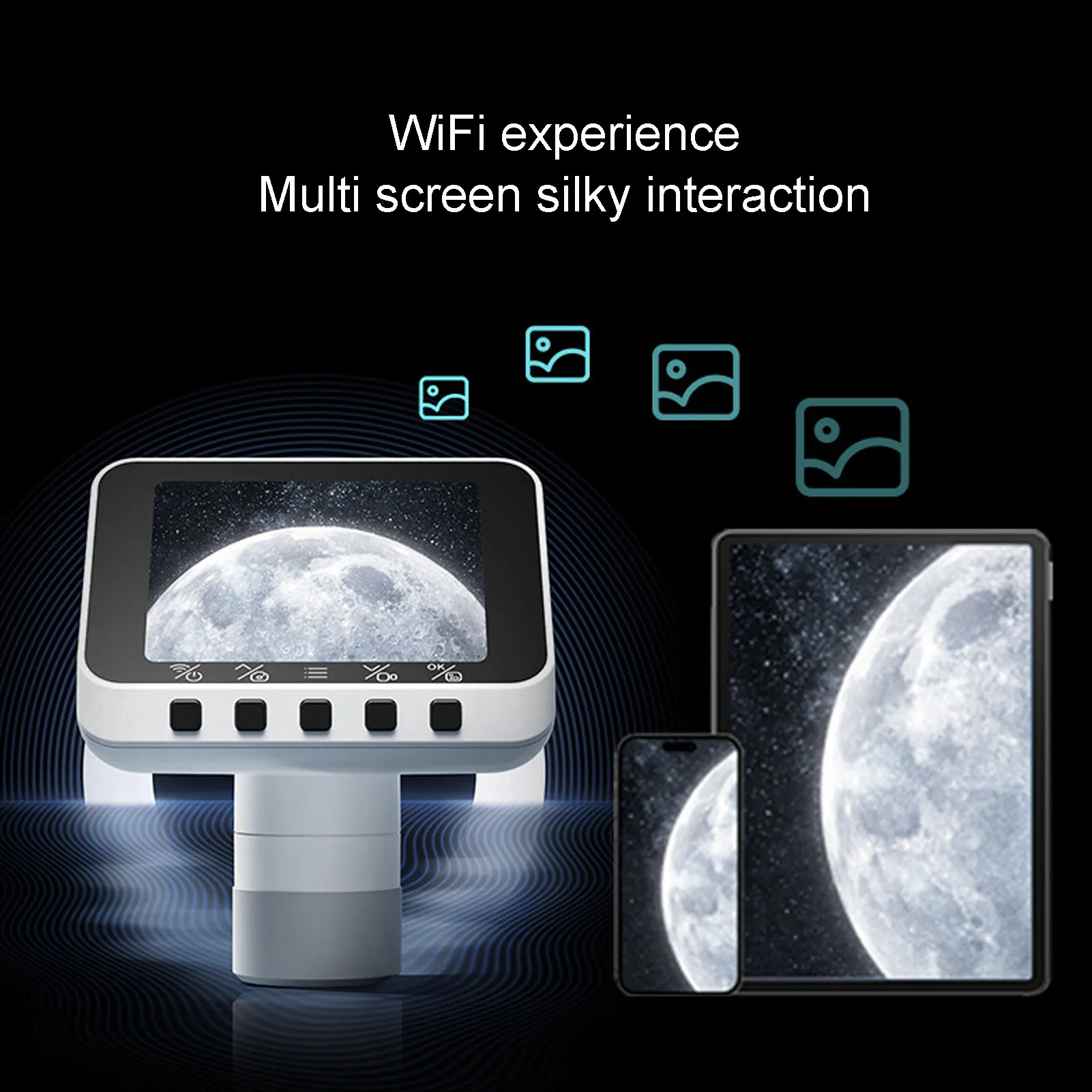 WiFi Electronic Eyepiece Adjustable Angle WiFi Telescope Camera Eyepiece Portable 1080P Video Recording for Astrophotography