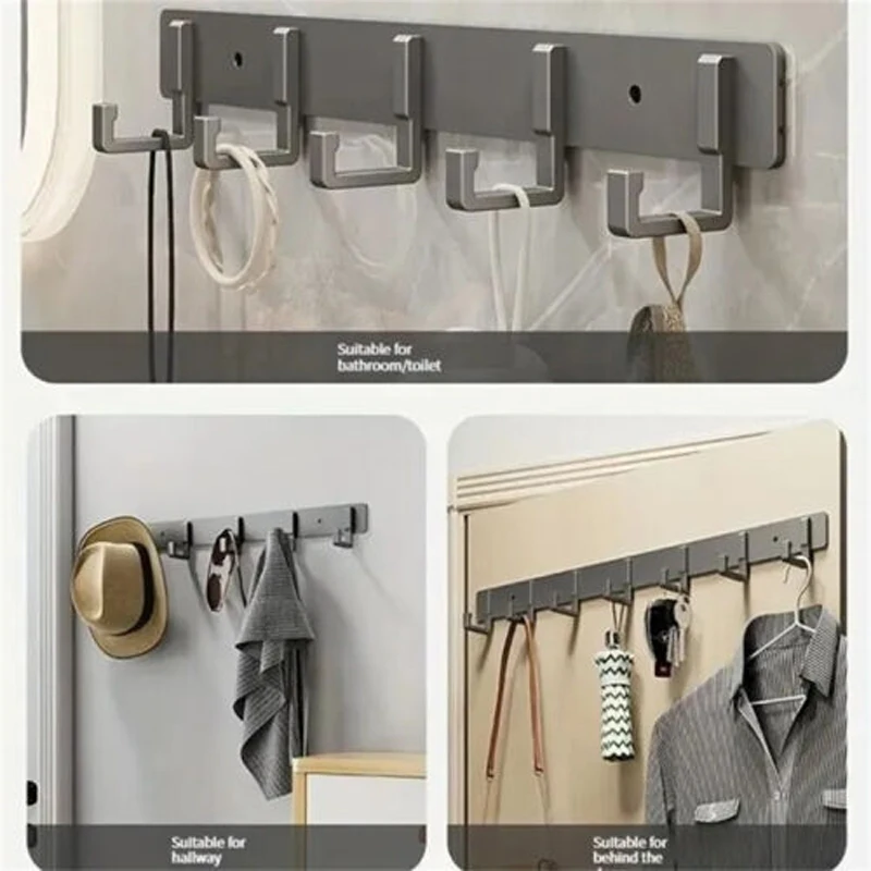 Aluminum 3 To 7 Hooks Bathroom Towel Hat Coat Rack Wall Mount Home Hanger Robe Clothes Door Hook Hanging Holder Organizer multifunctional hooks,towel holder,shower towel rack
