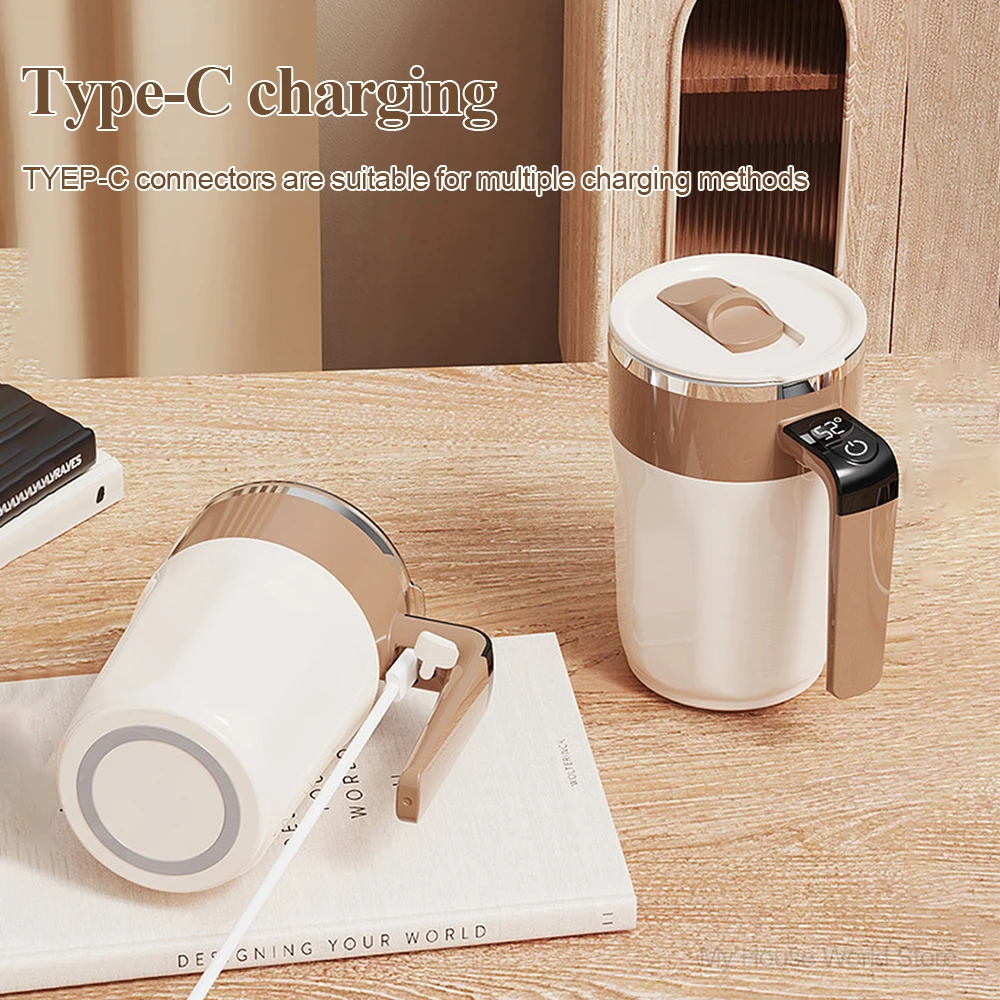 كوب قهوة ذاتي التحريك ستانلس ستيل 400مل