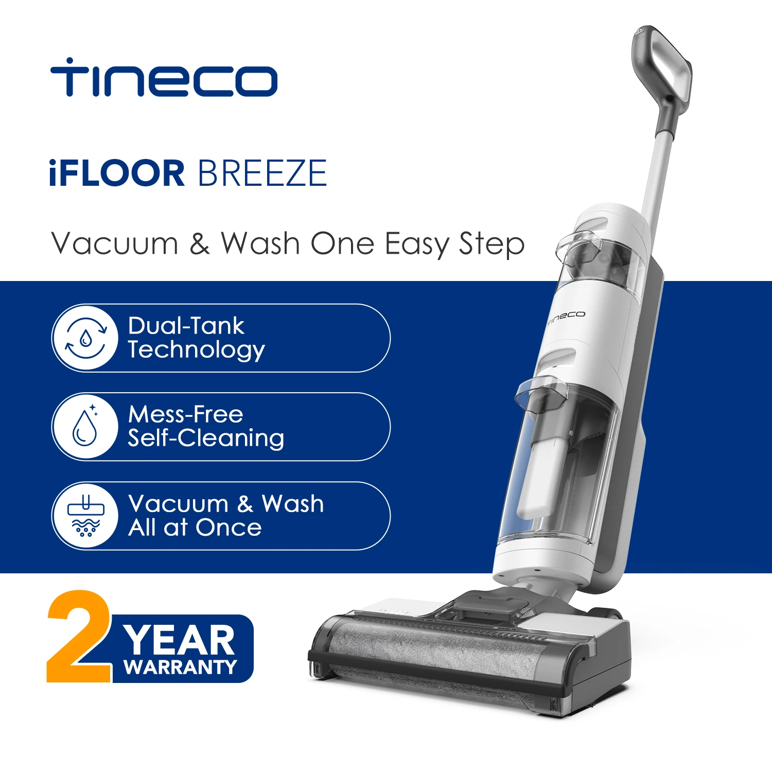 Tineco iFloor Breeze Wet Dry Vacuum Cleaner Cordless Cleaner Multi
