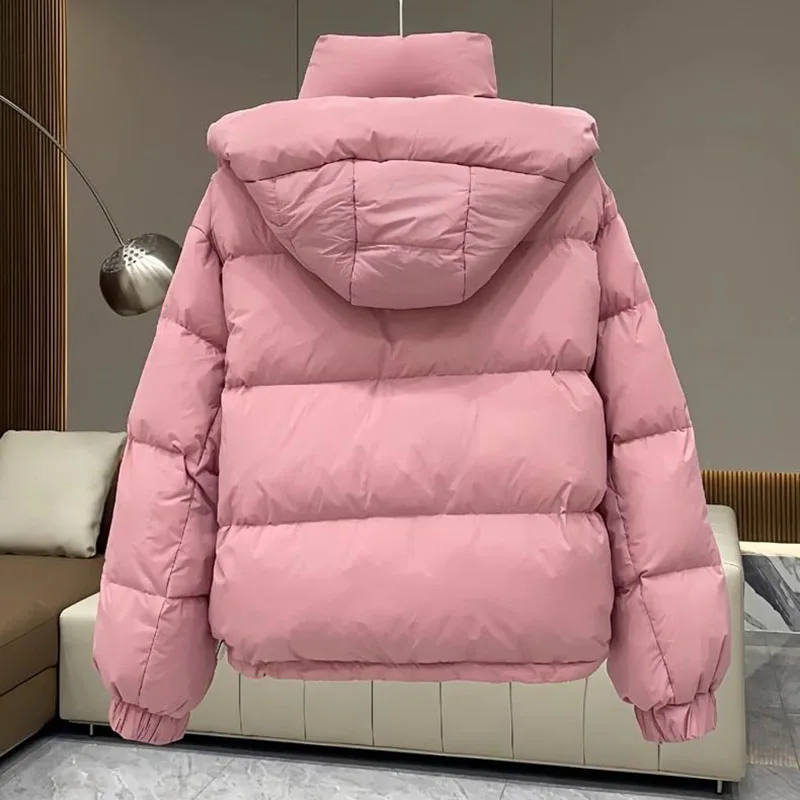 Autumn Winter New Down Cotton Jacket Women's Korean Cotton-Padded Thicken Warm Hooded Parkas Short Coat Female Casual Ladies Top 5