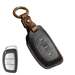 Premium Leather Car Key Cover Case - Elegant Protection Shell (A black)