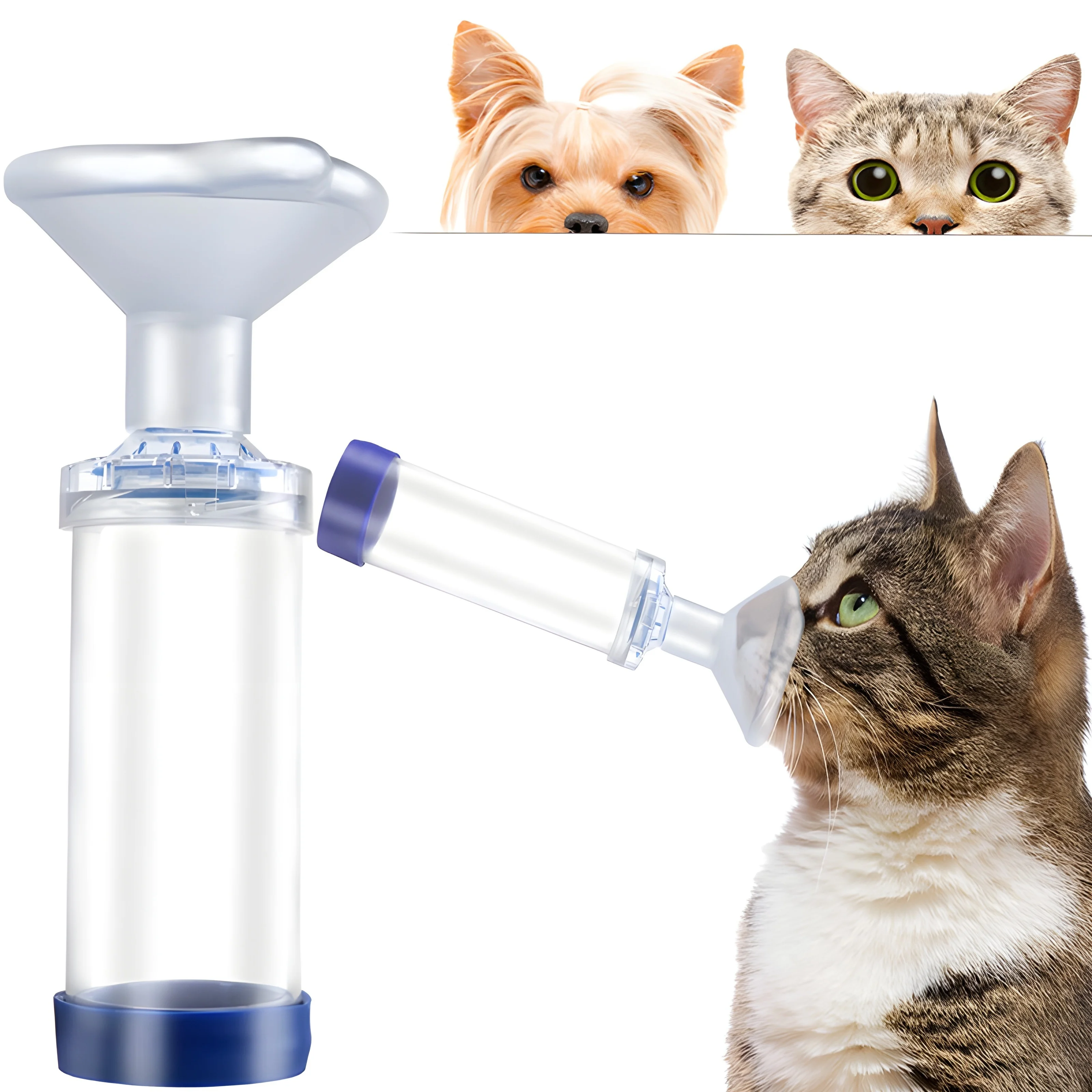 Cat/Dog Inhaler Gasket, Cat Inhaler Cat Aerosol Chamber, Cat/Dog Mask Attached