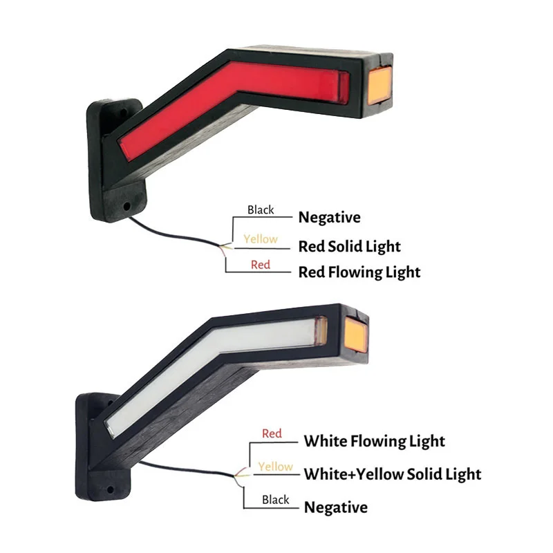 LED Neon Stalk Side Marker Light 12V 24V Truck Trailer Warning Indicator Position Lamp Universal Waterproof Amber Red White 2PCS led marker lights led warning lights