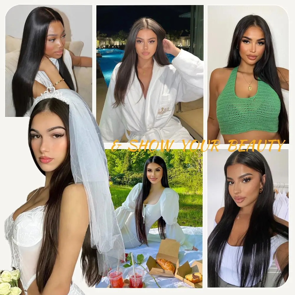 Wear And Go Straight Lace Front Wig Human Hair Glueless 5×6 Pre-Cut HD Lace Frontal Wigs For Women Beginner Friendly