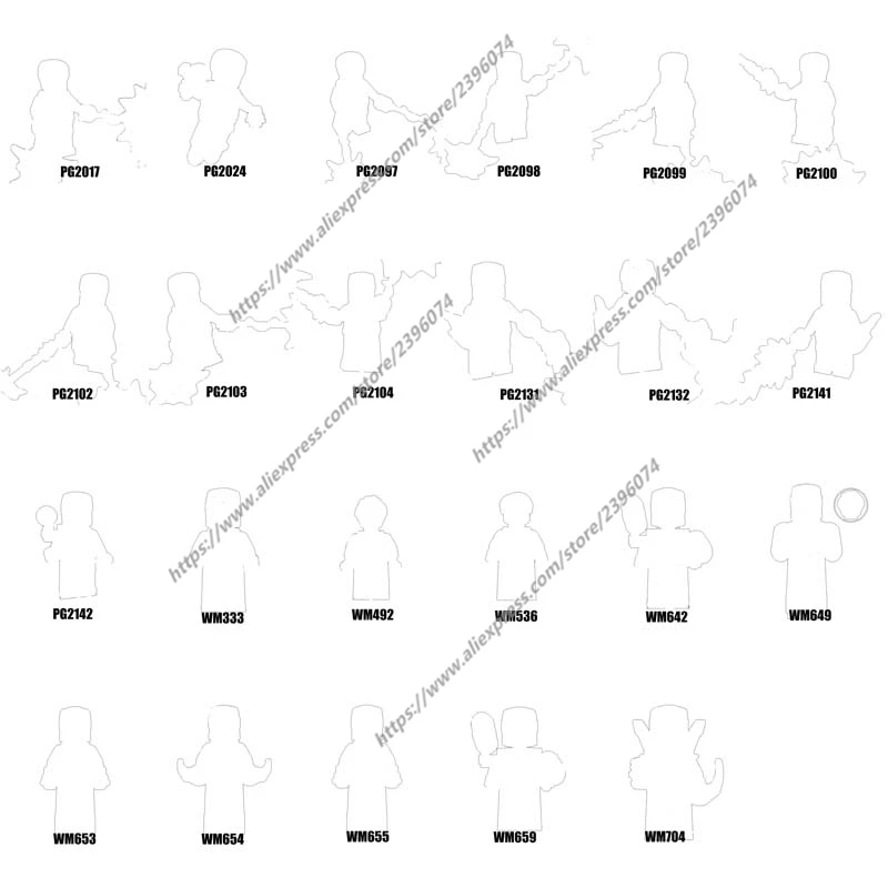 

1PCS Action Figures Building Blocks toys PG2017 PG2024 PG2097 PG2098 PG2099 PG2100 PG2102 PG2103 PG2104 PG2131 PG2132 Series-038
