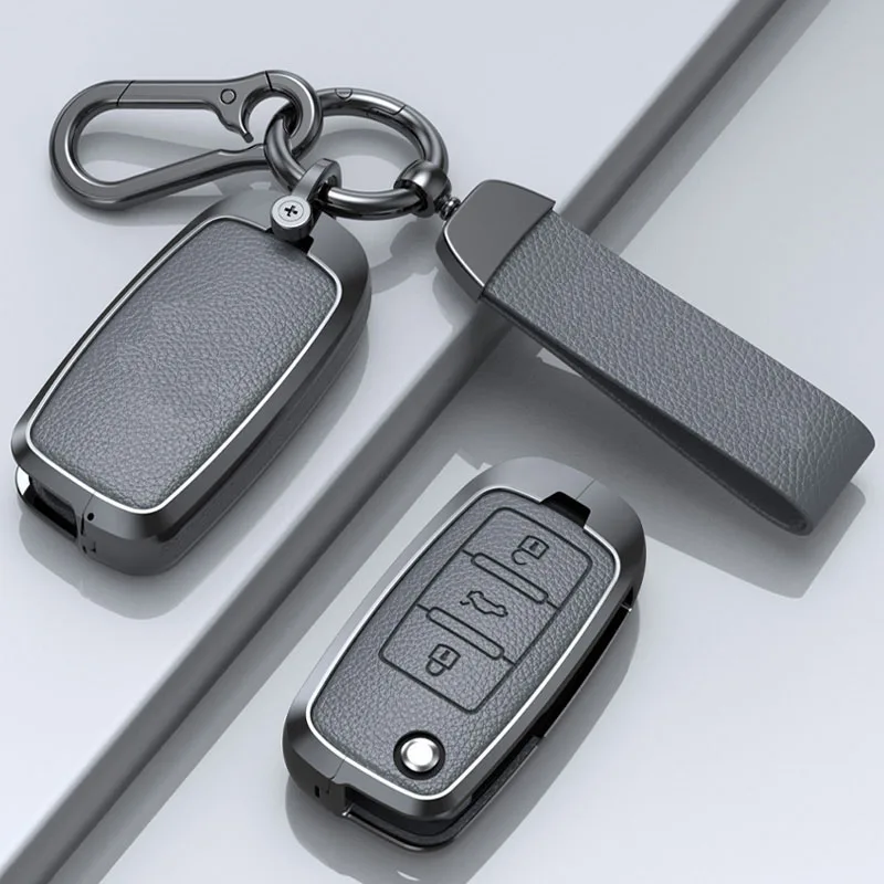 

Zinc Alloy Cowhide Car Key Case Fob For VW Volkswagen Polo Tiguan Passat B5 B6 B7 Golf 4 5 6 MK6 Jetta Lavida Skoda Octavia Seat