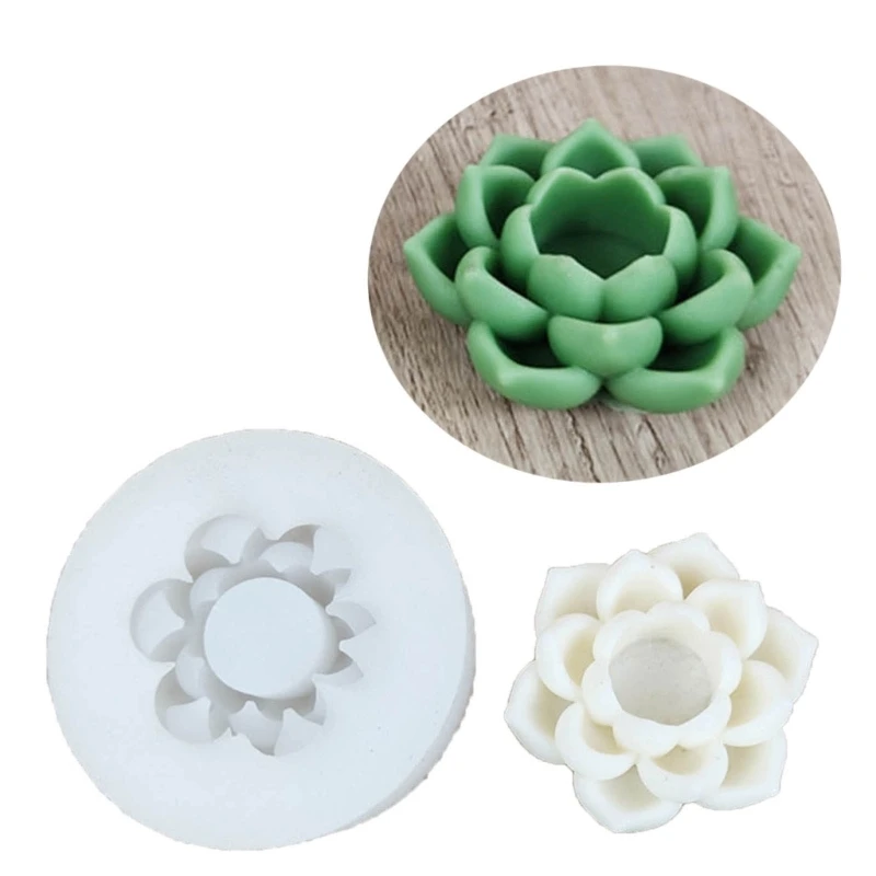 

DIY Flower Shape Candle Holder Silicone Mold Desktop Ornament Candlestick Tray Epoxy Resin Casting Mould Home Party Decoration