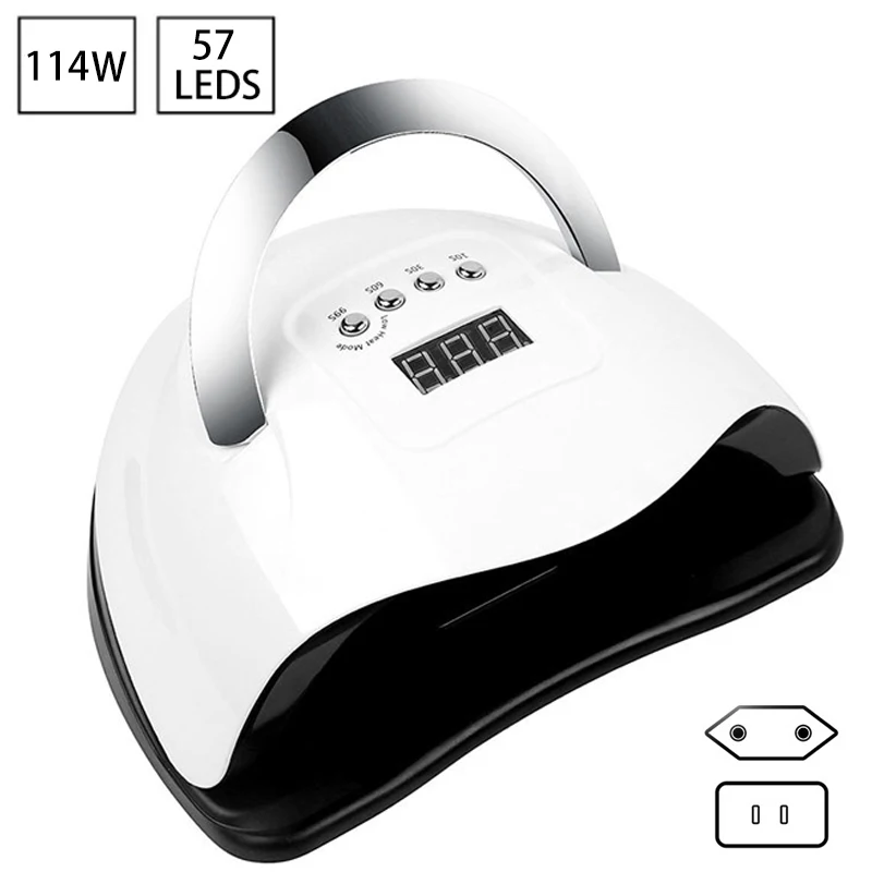 114W Lamp for Manicure Accessories 57LEDS Uv Light for Gel Nails Tools