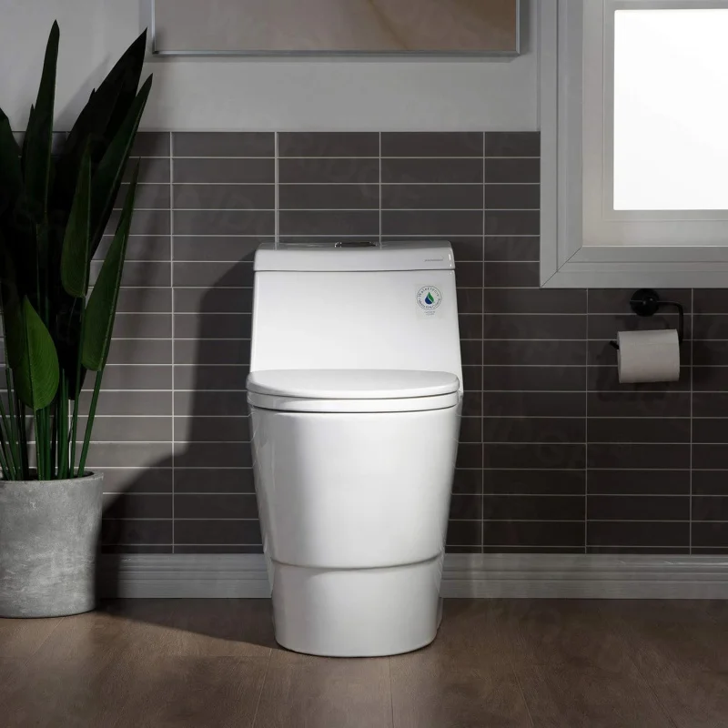 One Piece Toilet with Soft Closing Seat, Chair Height, 1.28 GPF Dual, Water Sensed, 1000 Gram MaP Flushing Score Toilet with Bru