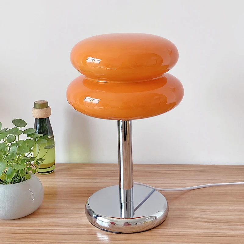 Modern Glass desk Lamp USB Tricolor Dimming&warm Light Plug Living Room Bedroom Ambient Light Bedroom Bedside Table Lamp