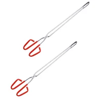 2 Pcs Grabbers Trash Can Stainless Steel Picker Clamps Camping Garbage Tool Litter Red Trashing Pliers 2