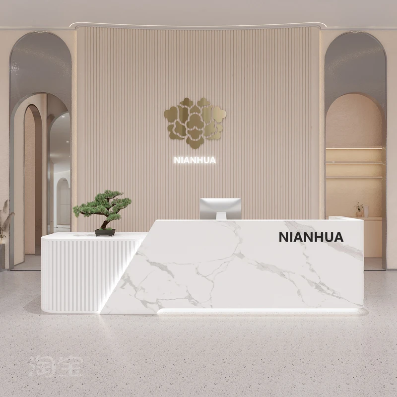 Luxury Counter Reception Desks Hospital Mobile Pulpit Cash Register Table Office Escrivaninha Para Quarto Beauty Salon Furniture