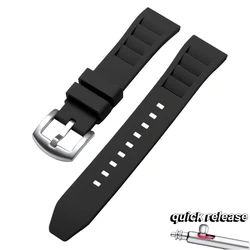 Premium Soft Silicone Waterproof Sport Watchband - Elegant Rubber Strap Accessories - 22mm (Black)