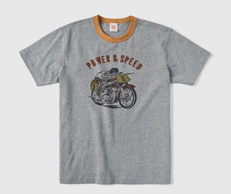 【GROVE】 ALI T-SHIRT / 追跡付 Non Stock Retro Print T-Shirt Summer 255g Cotton Crewneck