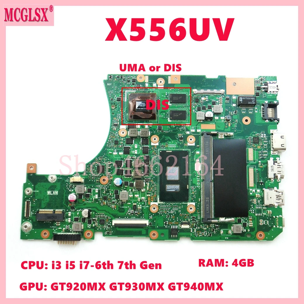 Mainboard X556UV UNTUK ASUS X556U X556UA X556UAK X556UAM X556UV