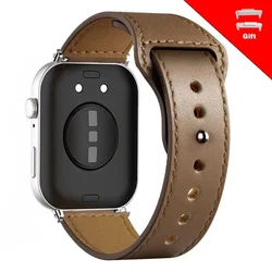 Premium Leather Smartwatch Band - Elegant Replacement Wristband Strap Accessories - huawei fit 2 (Coffee brown 13)