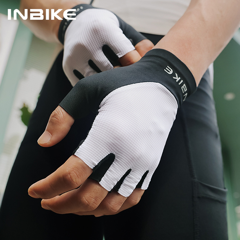 INBIKE Half Finger MTB Cycling Gloves Summer Bicycle Gloves for Men Riding SBR Palm Padded Mountain Road Bike Gloves Accessories