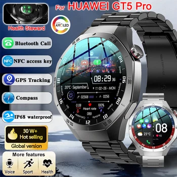 2025 New Huawei GT5 Pro Smart Watch Men – 1.52" HD AMOLED Screen, GPS, Heart Rate, Bluetooth Call, Motion Tracking 1