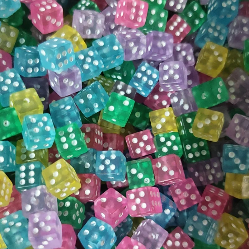 50Pcs5mmAcrylicMiniDicesGamingrightangleDiceStandardD6Point