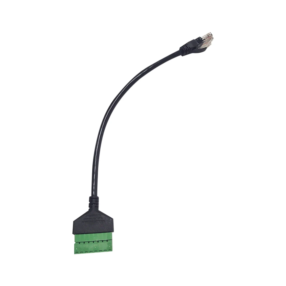 RJ45 to Screw Terminal Block 8p connector Ethernet RJ45 Male Crystal Head to 8 pin Screw Terminal Network Adapter for CCTV DVR
