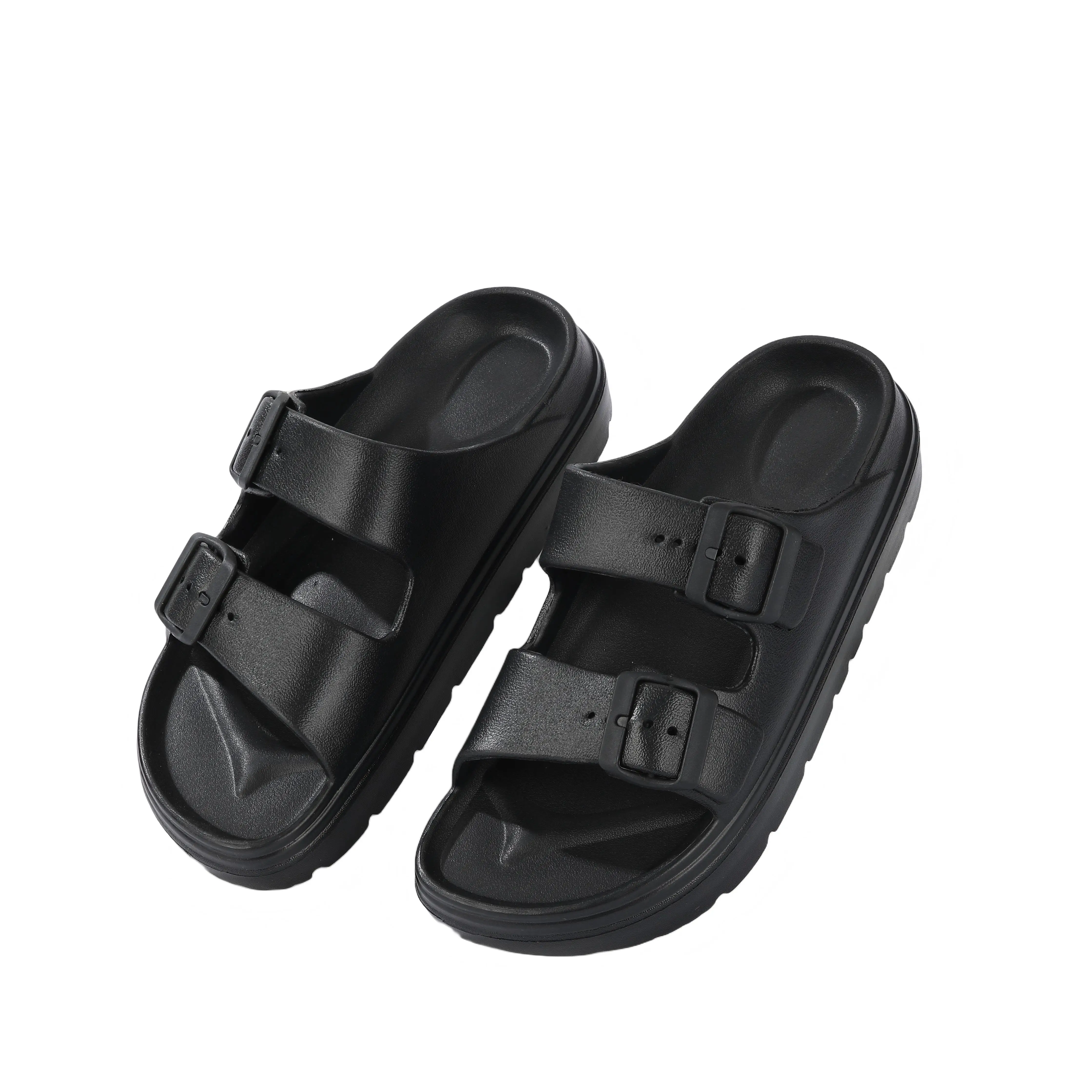 Men's High-End Thick-Soled Slippers, Women's New Summer Style Outdoor Sandals with Double Straps, Non-Slip, Breathable, Soft-Soled Beach Shoes