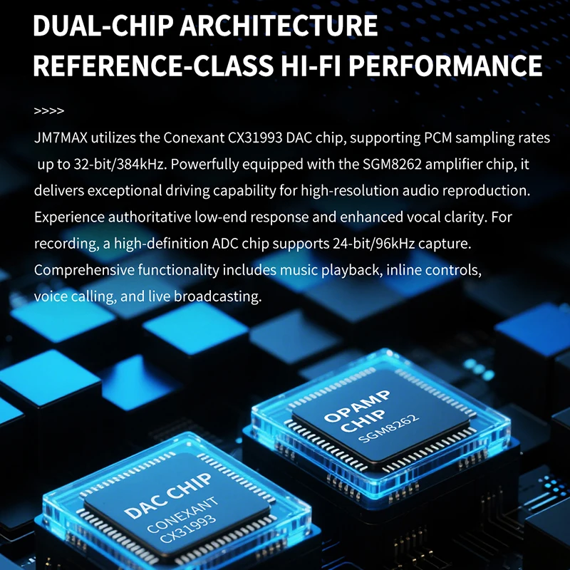 JCALLY JM7MAX Type-C to 3.5mm Dual DAC CX31993 SGM8262 Digital Audio Portable Decoding amp Hifi DAC Mobile Headset Adapter