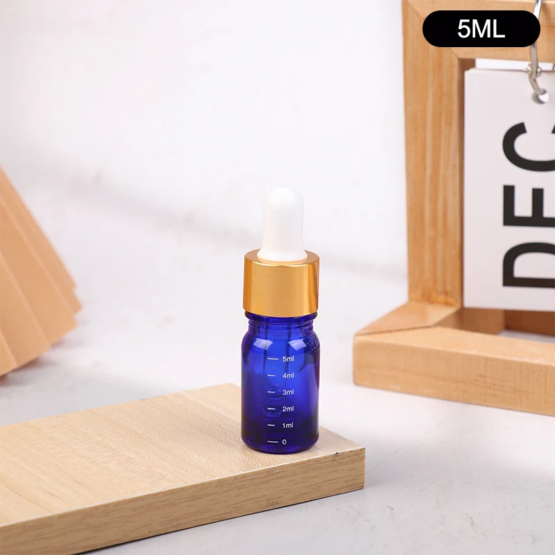 5ml–100ml Damlalık Şişeler Mavi Cam Reaktif ve Göz Damlası Pipet Şişeleri, Ölçekli, Aromaterapi ve Seyahat için Doldurulabilir