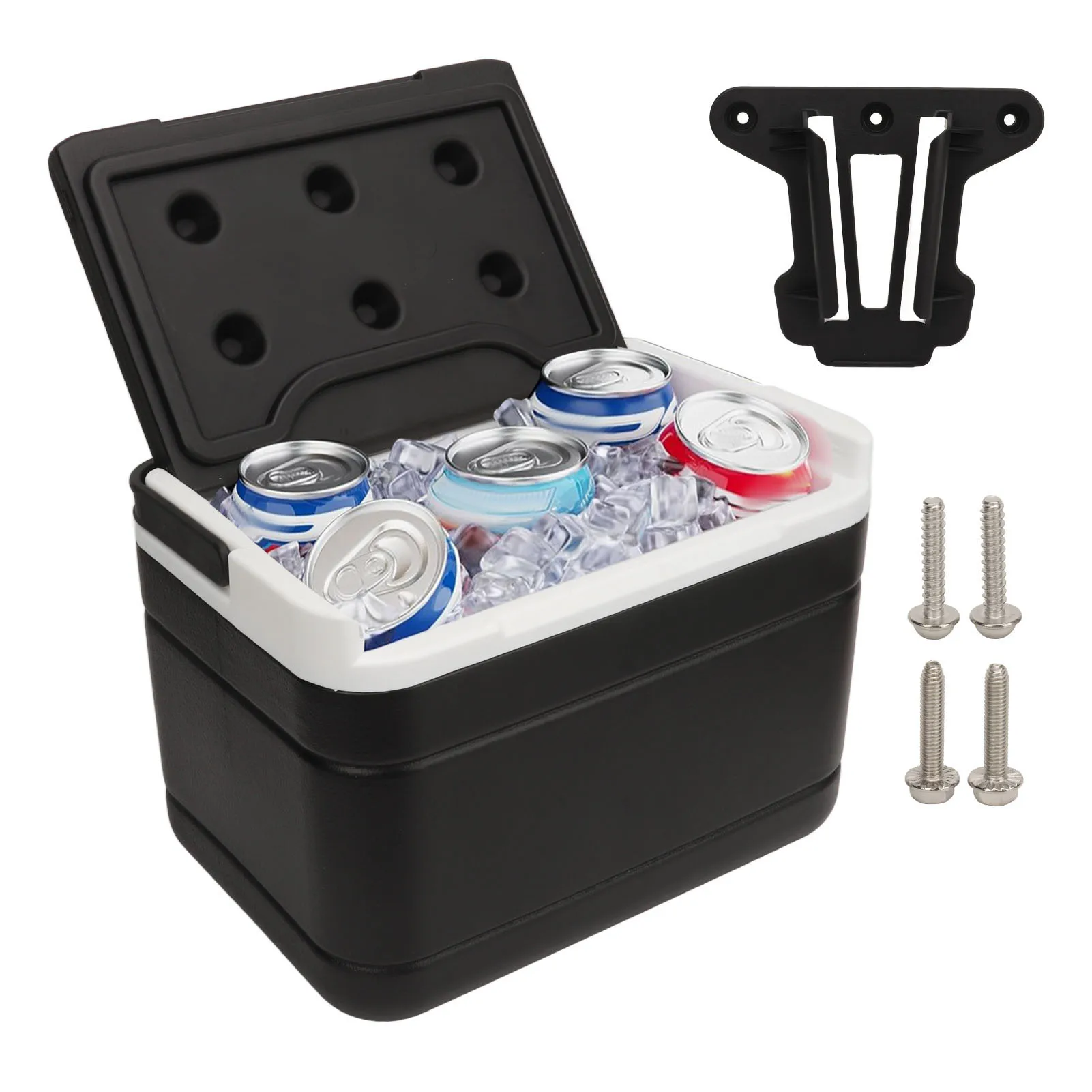 Cart Ice Cooler with Mounting Bracket Kit 6L Capacity Portable Universal Fit Replacement for E‑Z‑GO Cart