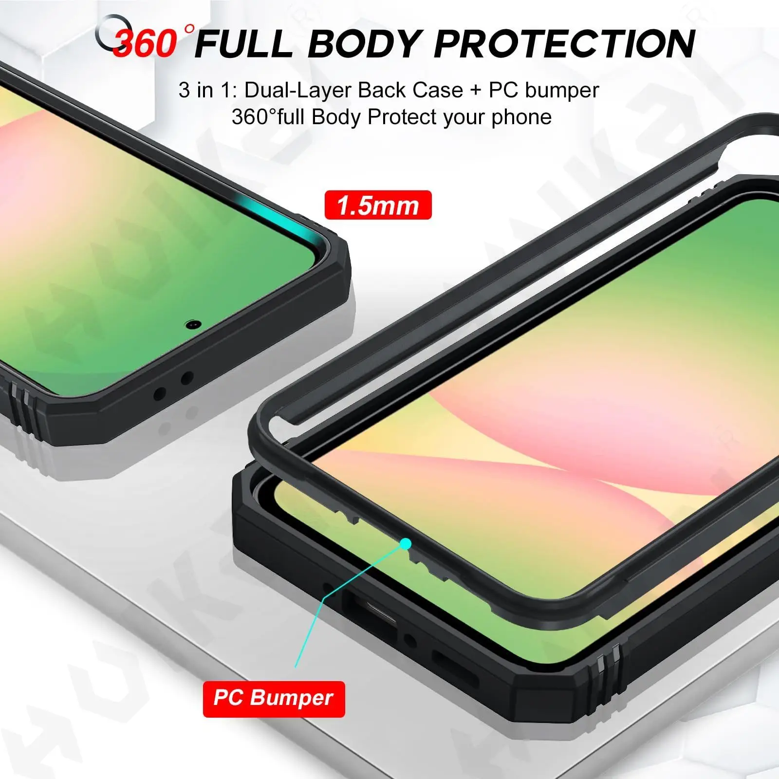360 Full Armor Sliding Camera Cover with Support Ring and TPU Case