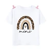 Mama Mimi Leopard Heart Print Family Matching Clothes Mother & Daughter Short Sleeve Outfit Shirt Fashion Mom Girl T-shirt Tops 4