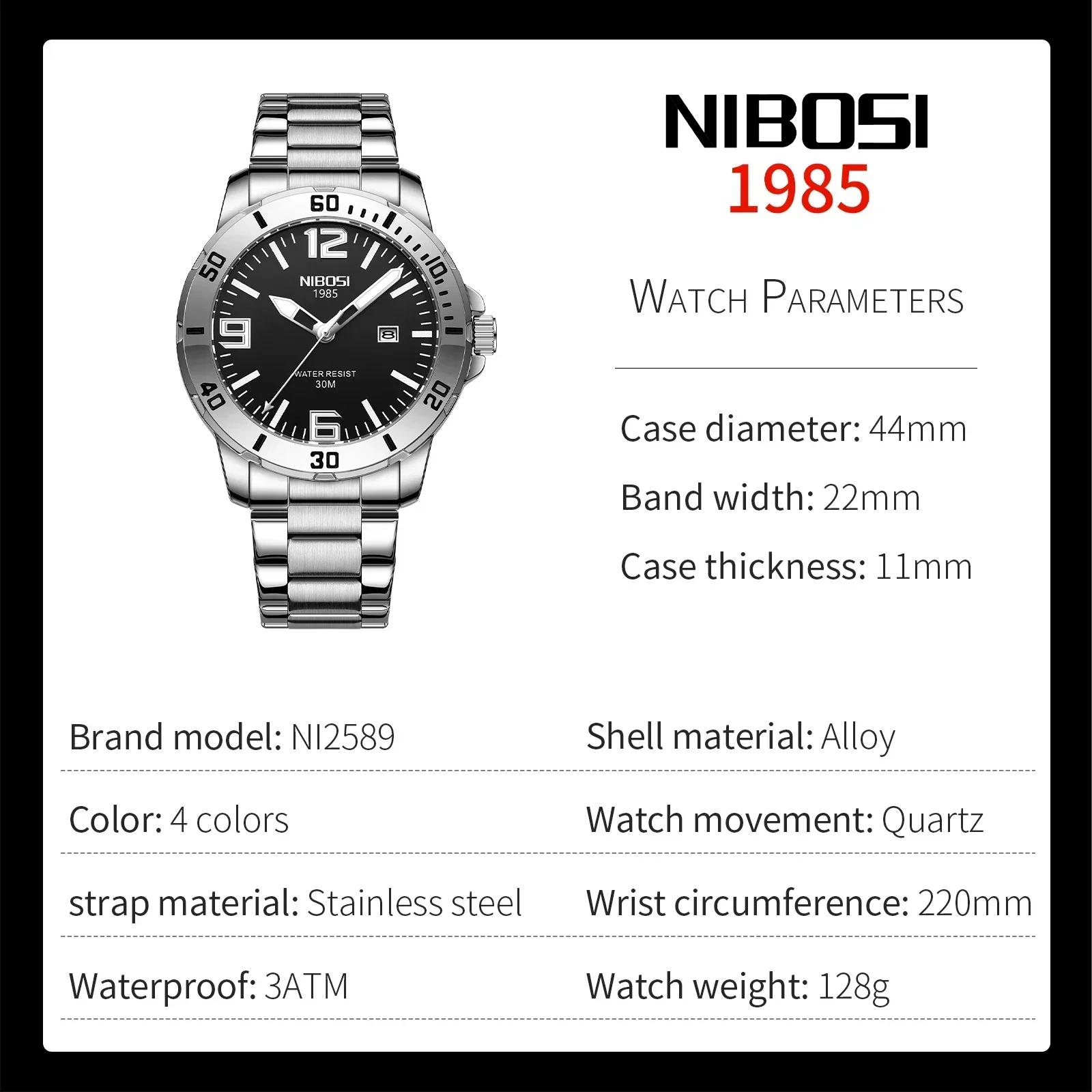 NIBOSI 10pcs Watches for Men Luxury Luminous Waterproof Watch Male Clock Calendar Man Quartz Wristwatches Relogio Masculino
