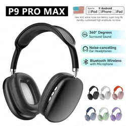 New P9 Pro Max Air Wireless Bluetooth Headphones Noise Cancelling Mic Pods Over Ear Sports Gaming Headset For Apple