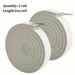PU Sponge Foam Seal Strip Tape - Adhesive Soundproof & Weatherproof Protection for Doors, Windows, and Furniture (Gray 1.5cm 2 rolls)