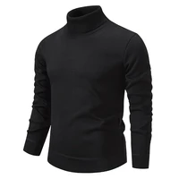 Autumn Men's Turtleneck Sweater Winter Knitting Pullovers Rollneck Warm Men Jumper Loose Solid Color Top 2