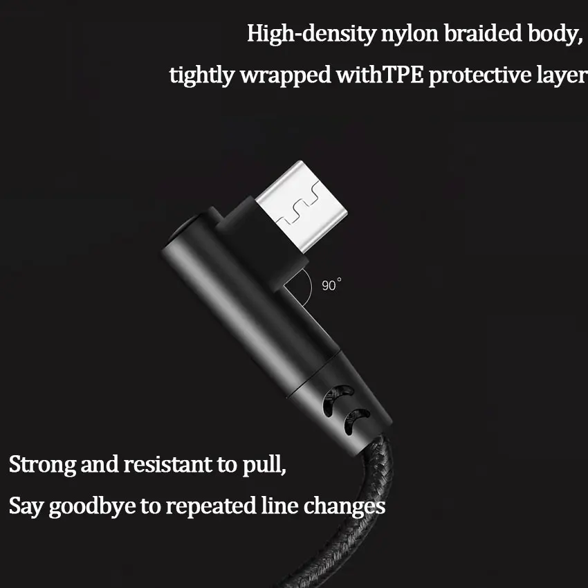 High-Efficiency 90-Degree USB-C PD Fast Charging Cable