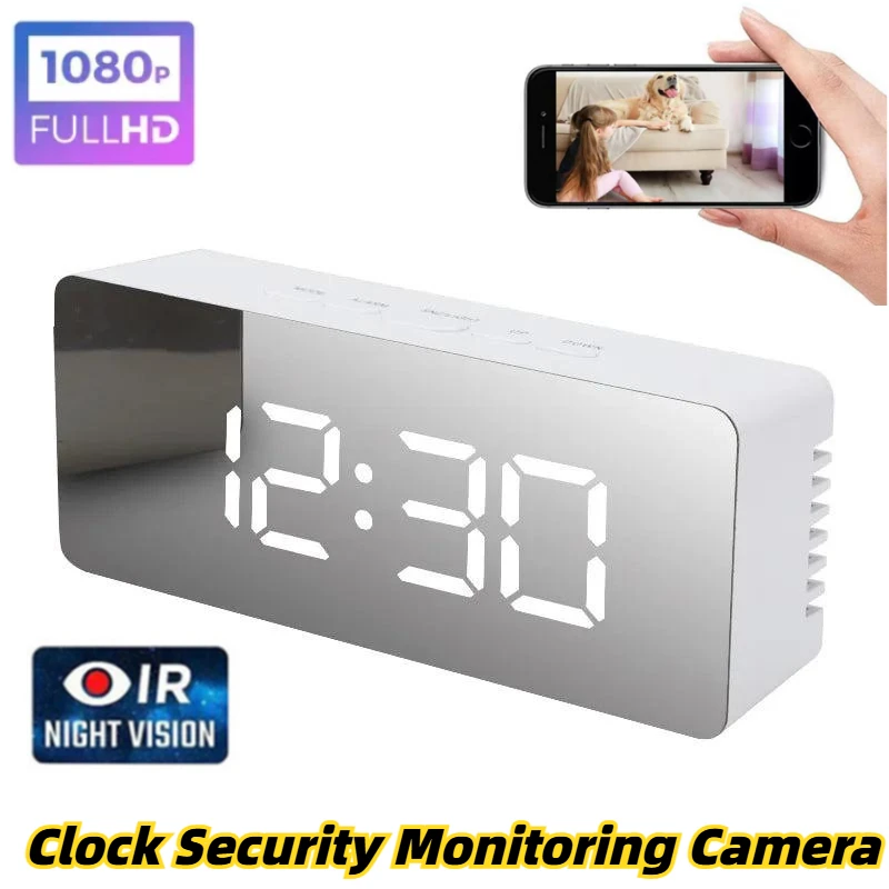 Telecamera Orologio WiFi HD 1080P, Microcamera con Visione Notturna IR, Videocamera d'Allarme, Mini DVR Digitale Nascosto