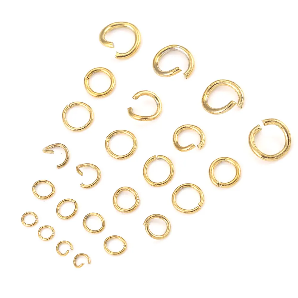 100 Stück 4/6/8/10 mm vergoldete Edelstahl-Binderinge, offene geteilte Ringverbinder für Schmuckherstellung, Lieferungen, Finden im Großhandel