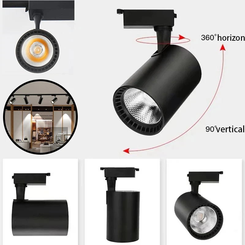 LED Track Light Set COB Track Lamp Rail Lighting for 20/30/40W Home Spotlight Indoor Clothing Shop Store Bedroom Lamp Fixture 6